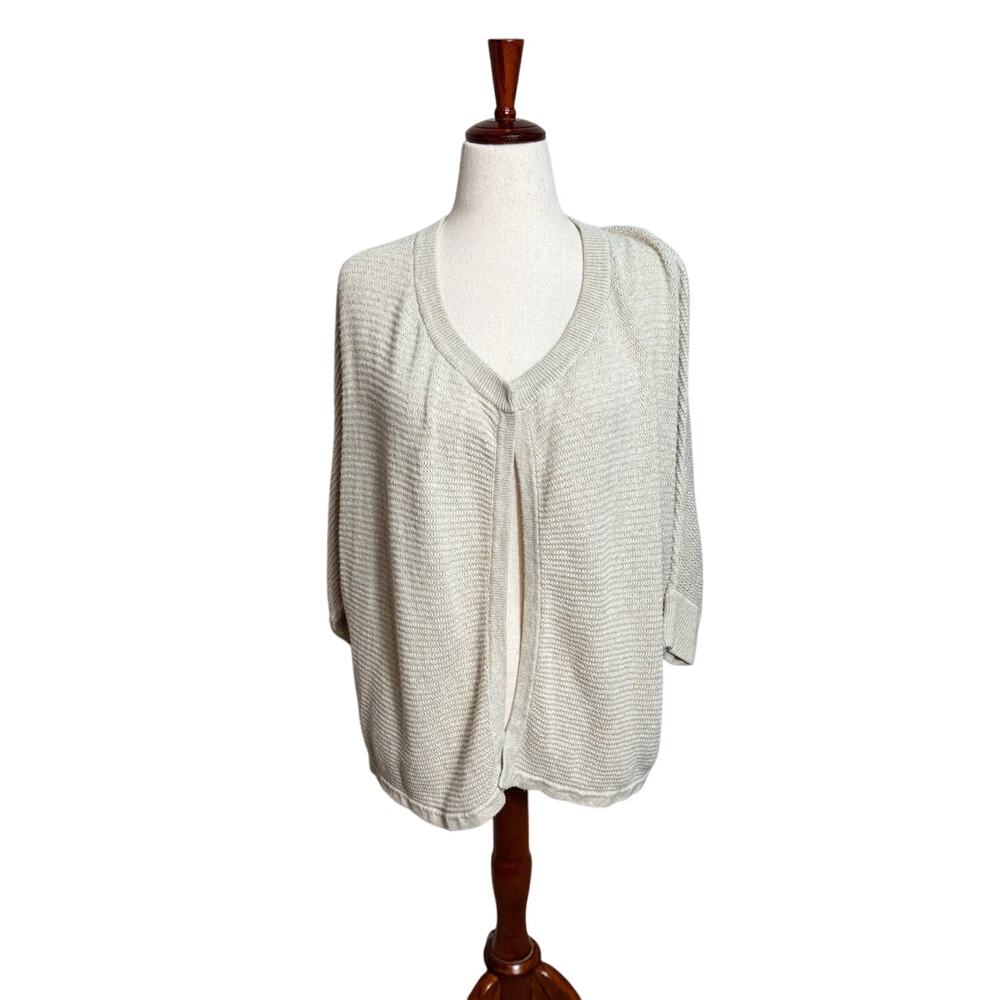 Madewell sweater open front oversized 3/4 dolman sleeve oatmeal beige Sz XS